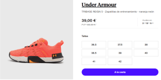 Zapatillas de Mujer Under Armour TRIBASE REIGN 5 por 39€