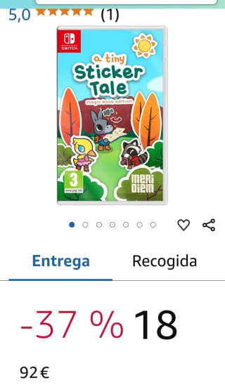 A Tiny Sticker Tale Magic Book Edition Nintendo Switch por 18,92€.