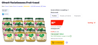 Olvarit Variatiemenu 's 4 mnd 12 potjes voor €9,50 bij Bol.com