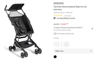 Carriola Munchkin Sparrow en $1,512 | Descuento Liverpool