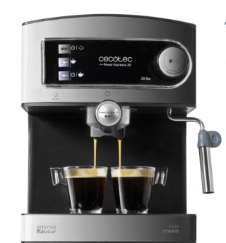 Cafetera Express Manual Power Espresso 20. 850 W, marca Cecotec Presión 20 Bares por 56,90€