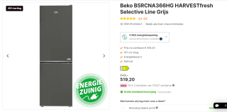 Beko B5RCNA366HG koel-vriescombinatie Vrijstaand voor €444,20 na cashback bij Expert