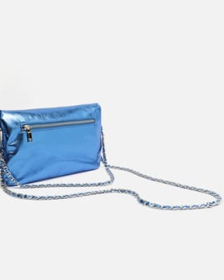 Bolso bandolera de fiesta con doble correa y acabado metalizado por 9€