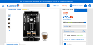 Machine à Expresso Broyeur Delonghi Magnifica S à 279€