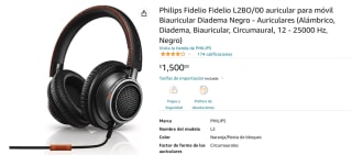 Auriculares Philips Fidelio L2 a $1,469 en Amazon