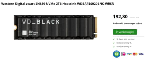 WD_Black SN850 2TB (met heatsink) voor €192,80 bij Twaiko
