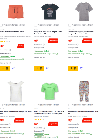 Tot 75% korting op kinderkleding tijdens de Bol-7-daagse