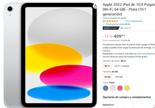 iPad 2022 voor €499 bij Amazon.es