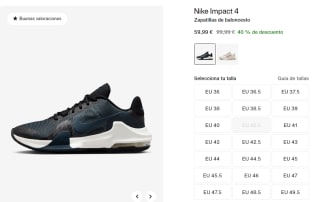 Nike Impact 4 Zapatillas de baloncesto por 59,99€