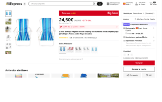 2 Sillas de Playa Plegables por 24,50€