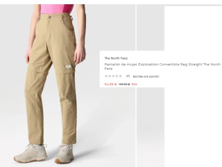 Pantalón de mujer Exploration Convertible Reg Straight The North Face por 54.99€