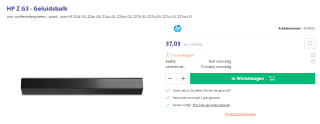 HP Z G3 soundbar (32C42AA) voor €37,03 bij Azerty