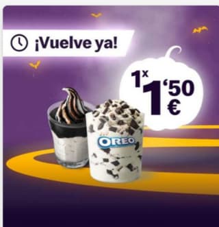MCFlurrry o sundae por 1,50€