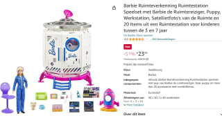 Barbie Ruimteverkenning Ruimtestation Speelset voor €23,99 bij Amazon