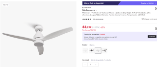 Ventiladores de techo a precios mínimos en Miravia desde solo 36€