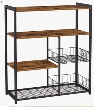 VASAGLE Estantería de Cocina con 2 Cestas de Malla Metálica por 59,4€ (miravia 47,99€ usuario nuevo)