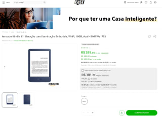 Amazon Kindle de 11ª Geração de 16GB na cor Azul - R$ 389,00