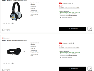 Kodak koptelefoon voor maar €2 bij Mediamarkt