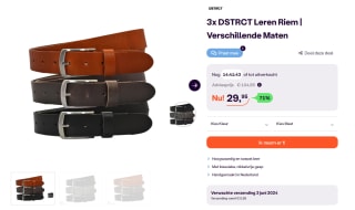 3x DSTRCT Leren Riem voor €29,95 bij iBOOD