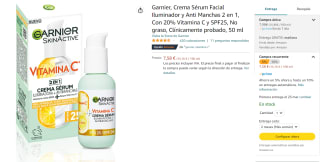 Pack 3 Garnier, Sérum Facial Iluminador y Anti Manchas 2 en 1 por 15.16€