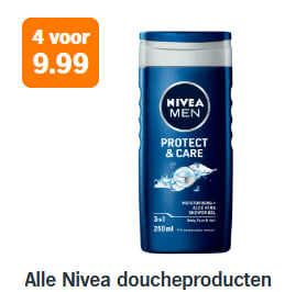 Alle Nivea Nivea doucheproducten 4 voor €9,99 bij de AH