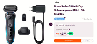 Braun Series 5 Wet & Dry Scheerapparaat voor €49,95 bij Ibood