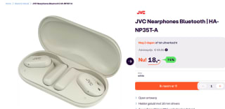 JVC HA-NP35T-A Bluetooth draadloze koptelefoon met micro voor €18 bij Ibood