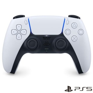 Controle da Sony DualSense na cor branca e preto para PS5 - R$ 314,90