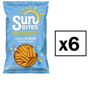 6 bolsas de Sunbites Snack Ondulados Multicereales Al Toque de Sal Marina - 95g por 7.74€