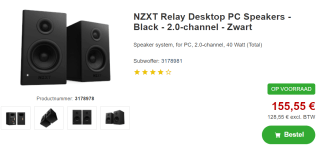 NZXT Relay Speakers voor €155,55 bij Proshop