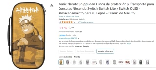 Funda transporte Nintendo Switch Naruto y Jujutsu Kaisen por 5,78€