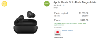 Apple Beats Solo Buds por $999 | Descuento Costco