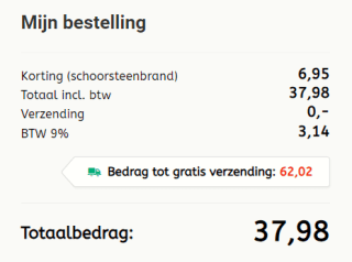 Vuurenrook kortingscode voor gratis verzending