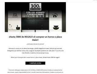 Hasta 300€ de regalo en hornos en placas Haier