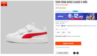 Tenis Puma Rickie Classic V Niño por $384 | Dportenis