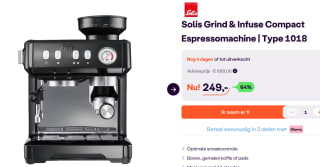 Solis Grind & Infuse Compact 1018 Pistonmachine voor €249 bij Ibood
