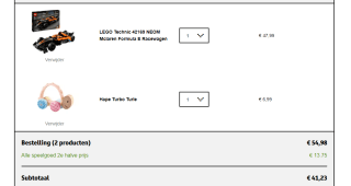 Alle speelgoed 2de de halve prijs! (Inclusief lego) bij Kruidvat