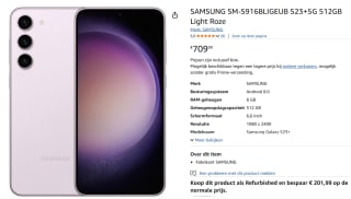 Samsung Galaxy S23+5G 512GB Pink voor €709,99 bij Amazon