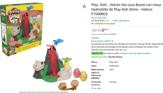 Play- Doh - Volcán Isla Lava Bones con masa HydroGlitz de Play por 6,45