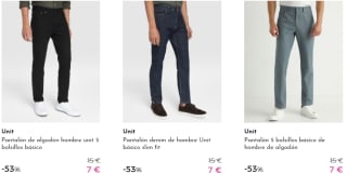 Pantalones hombre UNIT por 7€