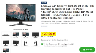 Lenovo G24-20 24" 165Hz IPS gaming monitor voor €129 bij Proshop