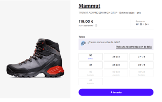 Mammut Botas de senderismo Trovat Advanced II High Goretex por 107.1€