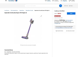 Aspirador de Escoba Dyson V8 Origin 22 por solo 269€