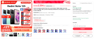 Xiaomi Redmi Note 12S 256GB por $2,094 en AliExpress