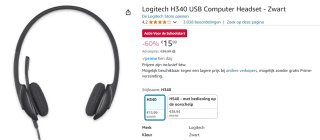 Logitech USB Headset H340 voor €15,99 bij Amazon