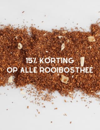 15% korting op alle rooibostheeën bij Tastea