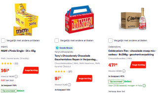 Tot 60% korting op chocolade en chocoladecadeaus bij Bol