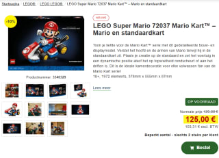 LEGO Super Mario Mario Kart™ – Mario en standaardkart voor €125 bij Proshop