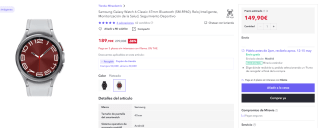 Samsung Galaxy Watch 6 Classic 47mm Bluetooth por 149,90€