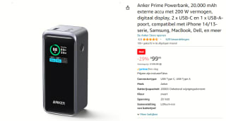 Anker Prime 20,000mAh Power Bank (200W) voor €99,99 bij Amazon